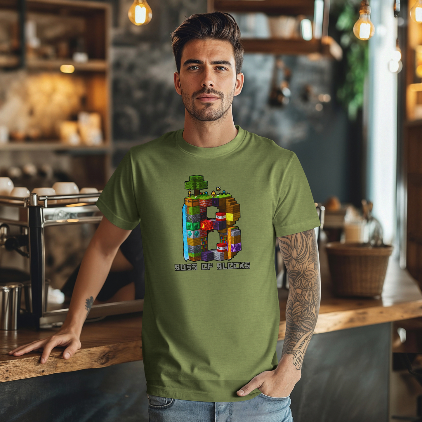 Boss Of Blocks CLASSIC Logo Tee | Family + Life Blocks | Minecraft-Inspired Unisex T-Shirts