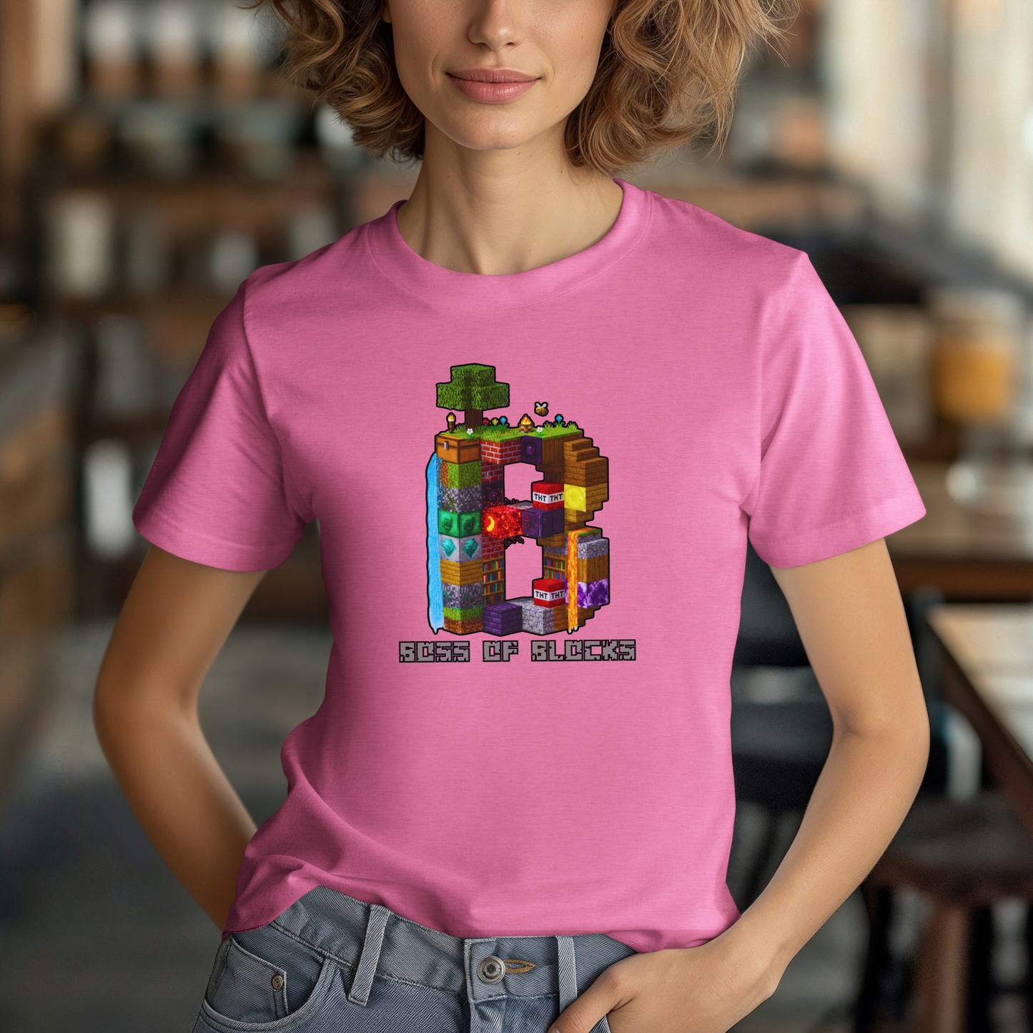 Boss Of Blocks CLASSIC Logo Tee | Family + Life Blocks | Minecraft-Inspired Unisex T-Shirts
