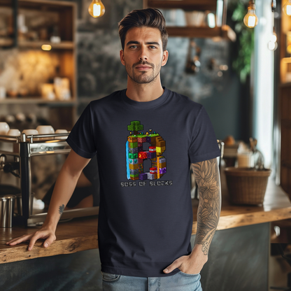 Boss Of Blocks CLASSIC Logo Tee | Family + Life Blocks | Minecraft-Inspired Unisex T-Shirts