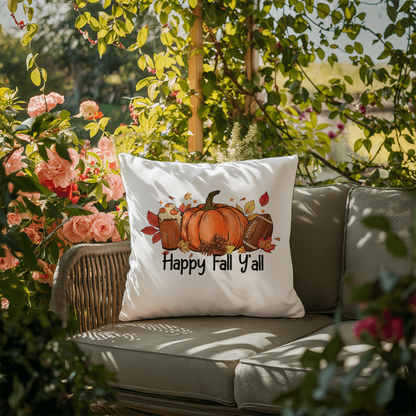 Happy Fall Y'all | Outdoor Pillow