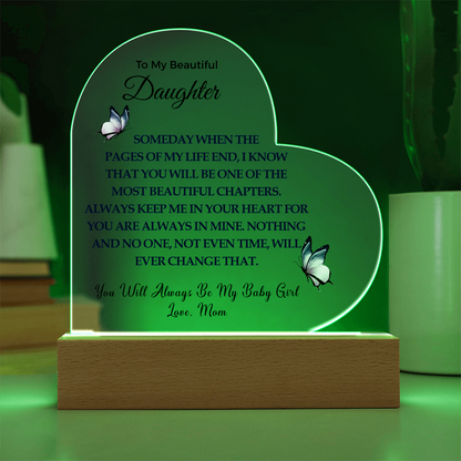 To My Beautiful Daughter | Acrylic Heart Plaque