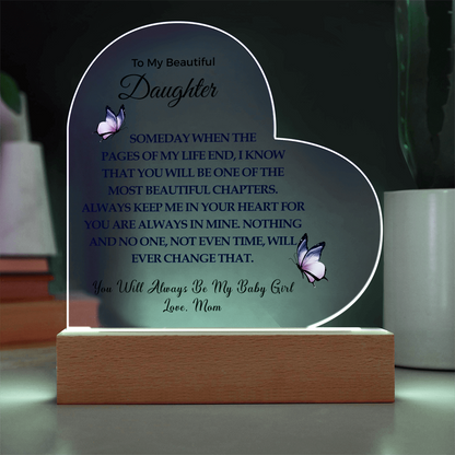 To My Beautiful Daughter | Acrylic Heart Plaque