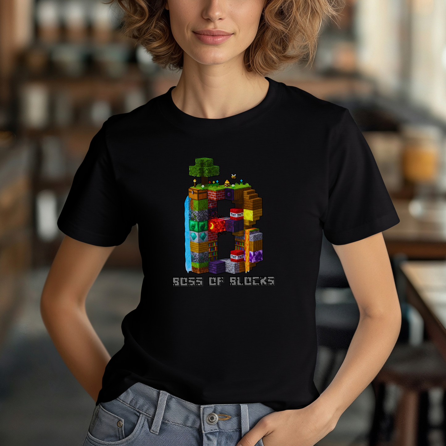 Boss Of Blocks CLASSIC Logo Tee | Family + Life Blocks | Minecraft-Inspired Unisex T-Shirts