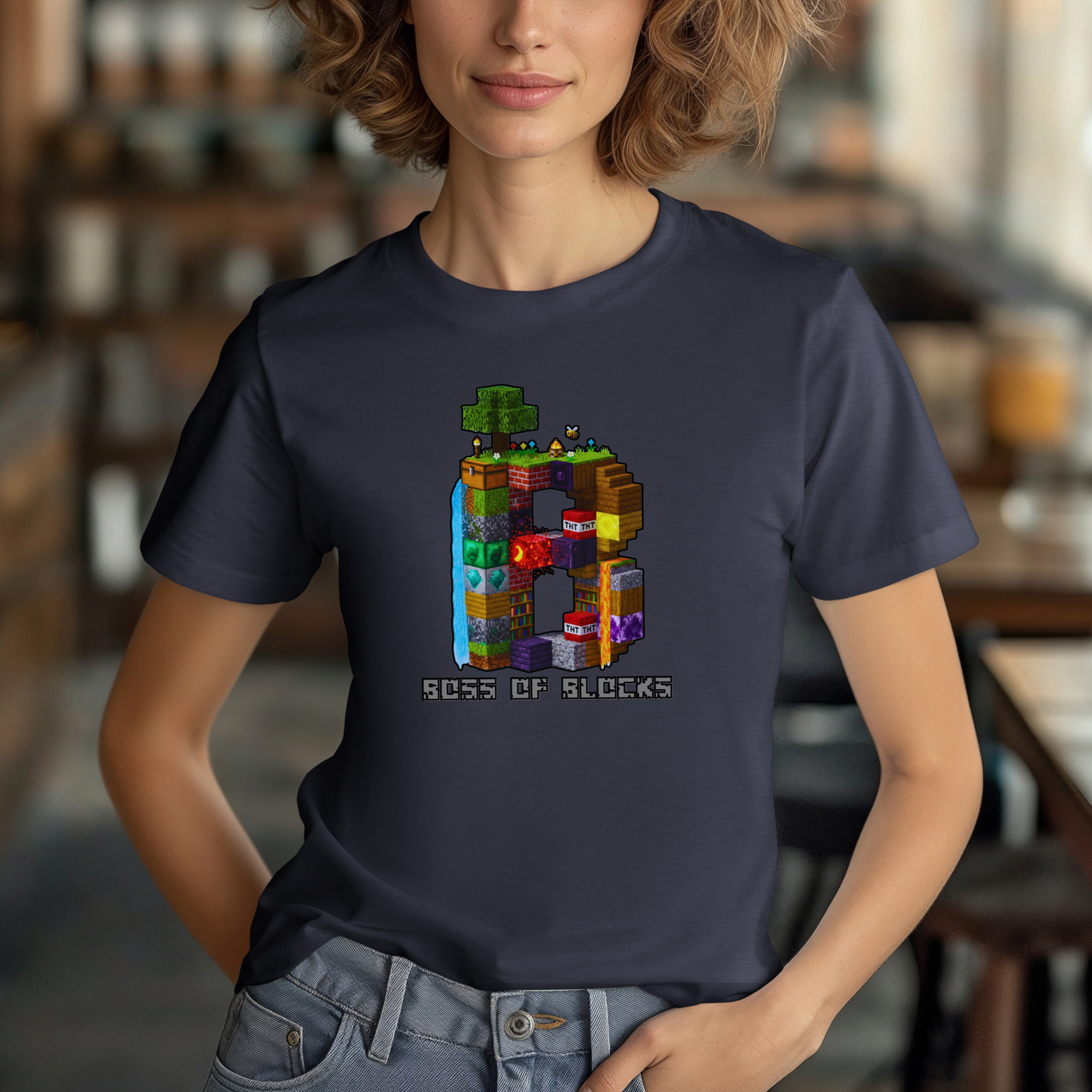 Boss Of Blocks CLASSIC Logo Tee | Family + Life Blocks | Minecraft-Inspired Unisex T-Shirts