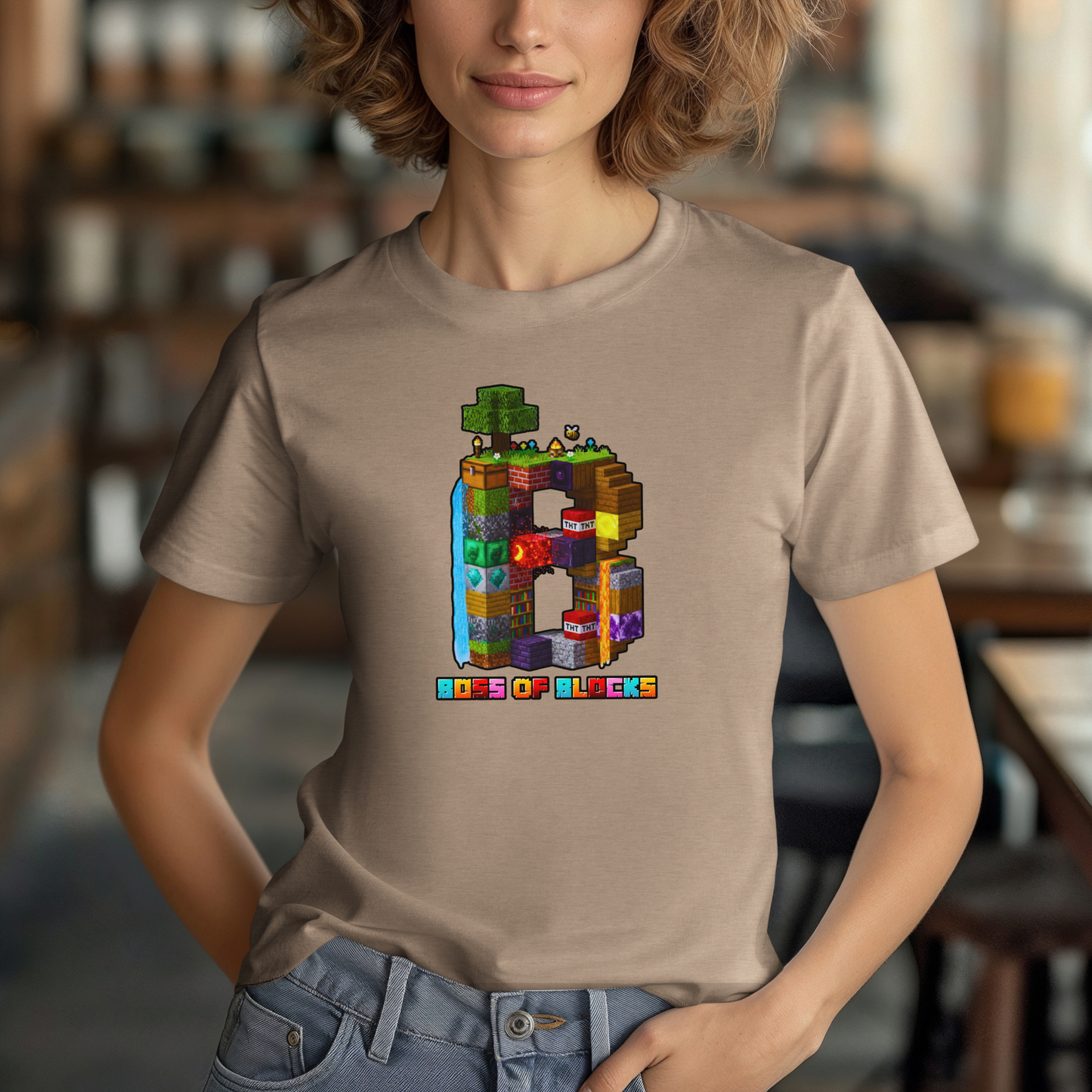 Boss Of Blocks VIBRANT Logo Tee | Family + Life Blocks | Minecraft-Inspired Unisex T-Shirts