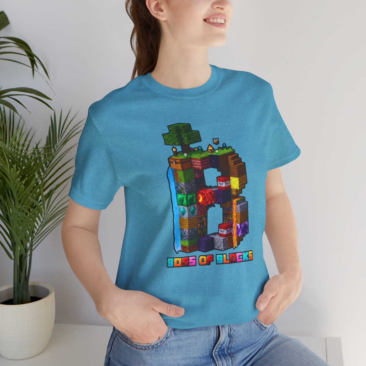 Boss Of Blocks VIBRANT Logo Tee | Family + Life Blocks | Minecraft-Inspired Unisex T-Shirts