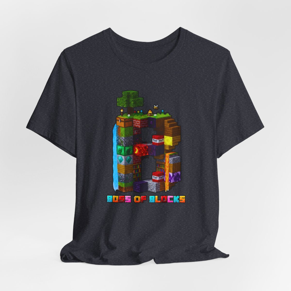 Boss Of Blocks VIBRANT Logo Tee | Family + Life Blocks | Minecraft-Inspired Unisex T-Shirts
